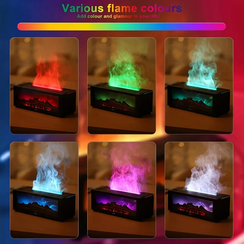 cozy Fireplace Flame Cool Mist Humidifier with Remote