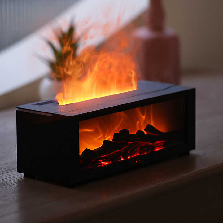cozy Fireplace Flame Cool Mist Humidifier with Remote